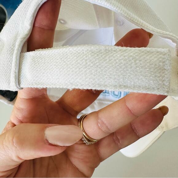 3/$20 VINTAGE White Blue Nolan Stitched Velcro Adjustable Unisex Baseball Hat - Picture 5 of 11